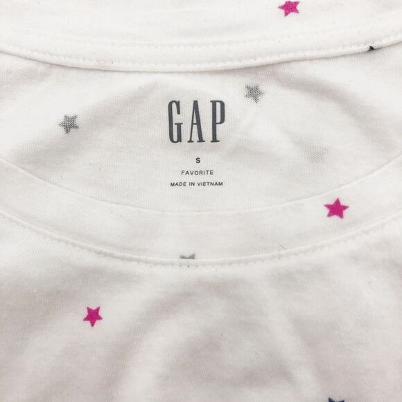 GAP Womens Favorite Print Crewneck T-Shirt White Multi Stars Size Small - Picture 4 of 5